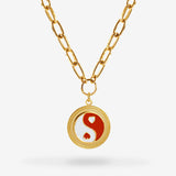 Yinyang Red - Halsketten - 18k vergoldet