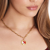 Yinyang Red - Halsketten - 18k vergoldet