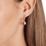 Yinyang Rope Red - Single Ohrring - 18k vergoldet