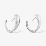 Wave Silver Hoop Earrings