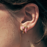Pink Bow Fairy Earring - Ohrhänger - 18k vergoldet