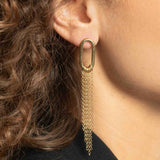Classic Earring Oval Tube Chain - Ohrhänger - 18kt vergoldet