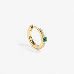 Kylee Dot Hoop Green – Single-Ohrring – 18kt vergoldet