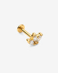 Crystal Petals Piercing – Ohrstecker – 18kt vergoldet