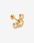 Crystal Circles Piercing – Ohrstecker – 18kt vergoldet