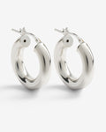 Small - Hoop Earrings - Silver