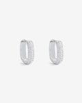 Chloe Mini Pavé - Hoop Earrings - Silver