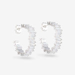 Baguette Hoops – Creolen – Silber