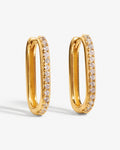 Chloe Slim Pavé – Hoop Earrings – 18ct Gold–Plated