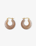 Circlet Earring biancone marble – Hoop Earrings – Gold-Plated