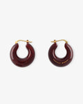 Circlet Earring bordeaux marble – Hoop Earrings – Gold-Plated