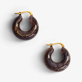 Circlet Earring blue jeans marble - Creolen - gelb vergoldet