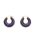 Circlet Earring blue jeans marble - Creolen - gelb vergoldet