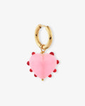 Milagros Heart Single Pink - Single Creolen - 18kt vergoldet