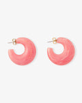 Moon Earring Watermelon Marble - Creolen - gelb vergoldet