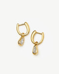 Molten Teardrop Pavé - Hoop Earrings - 18ct Gold-Plated