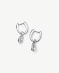 Molten Teardrop Pavé - Hoop Earrings - Silver-Plated