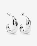 Chubby Duo - Hoop Earrings - Silver-Plated