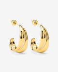 Chubby Duo - Hoop Earrings - 18ct Gold-Plated