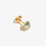 Baguette Stud Aquamarine Blue – Single-Ohrring – 18kt vergoldet