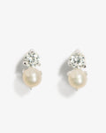 Pearl Drop Studs – Stud Earrings – Silver