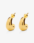 Tiny Chubby Hoops – Stud Earrings – 18ct Gold–Plated