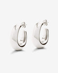 Elia Oval Drop Stud – Earrings – Silver