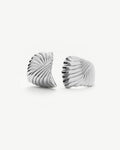 Ripple Oversized Stud – Stud Earrings – Silver-Plated