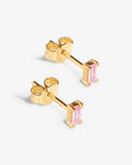 Baguette Studs Rose – Stud Earrings – 18ct Gold-Plated