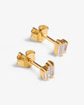 Double Baguette Stud – Ohrstecker – 18kt vergoldet