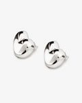 Puffy Heart Medi – Stud Earrings – Silver