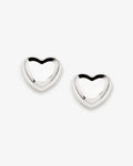 Puffy Heart Mini – Ohrstecker – Silber