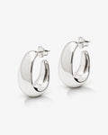 Mini Elia Oval Stud – Stud Earrings – Silver