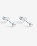 Crystal Studs Pink - Ohrstecker - Silber