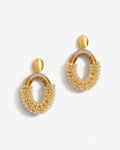Yara - Combi Oval M - Ivory – Earring – 18kt Gold-Plated