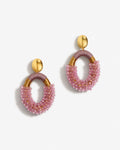 Yara - Combi Oval M - Lila – Earring – 18kt Gold-Plated