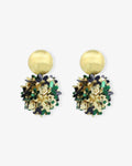 Daisy Sequin Flower Globe M Emerald - Ohrhänger - 18kt vergoldet