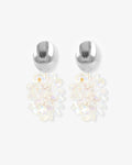 Solea Thick Oval Crystal Sequins Holo Polished Silver Pin - Earrings -  Silver-Plated