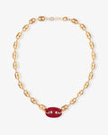 Mariner Glass Link Red - Halsketten - 18kt vergoldet