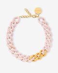 Flat Chain Gold Ivory Rose Marble - Halsketten - 14kt vergoldet