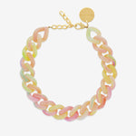 Flat Chain Necklace Neon Marble – Halsketten – vergoldet
