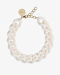 Big Flat Chain Necklace Offwhite – Halsketten – vergoldet