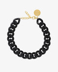 Flat chain matt black – Necklaces – Gold-Plated