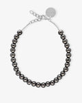 Mini Beads Necklace ultrablack – Halsketten – versilbert
