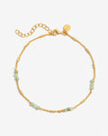 Lina Chrysophrase Green – Fußketten – 18kt vergoldet