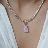 Lavender Nostalgia Bear – Necklace Pendants – 18ct Gold–Plated