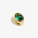 Oval Slider Charm Emerald Green – Anhänger – 18k vergoldet