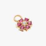 Flower Charm Ruby Pink – Anhänger – 18kt vergoldet