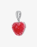 Jelly Heart Rouge Pave - Anhänger - versilbert