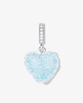 Jelly Heart Pave Connector Baby Blue - Anhänger - versilbert